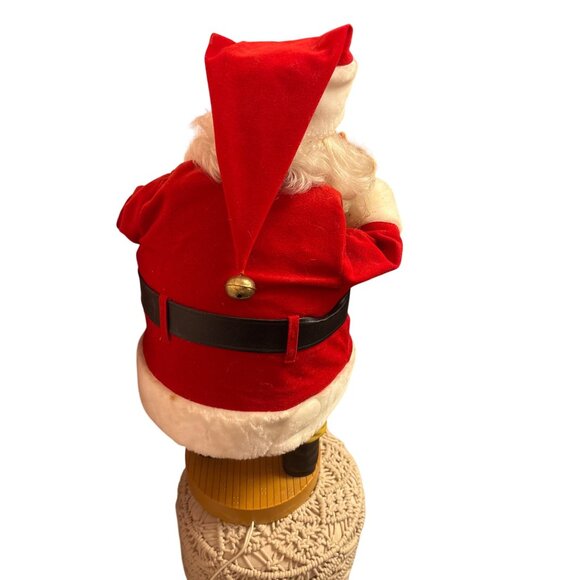 1991 Coca Cola Animated Santa Claus Christmas Decoration 24" Tall With Rotating - Picture 5 of 10